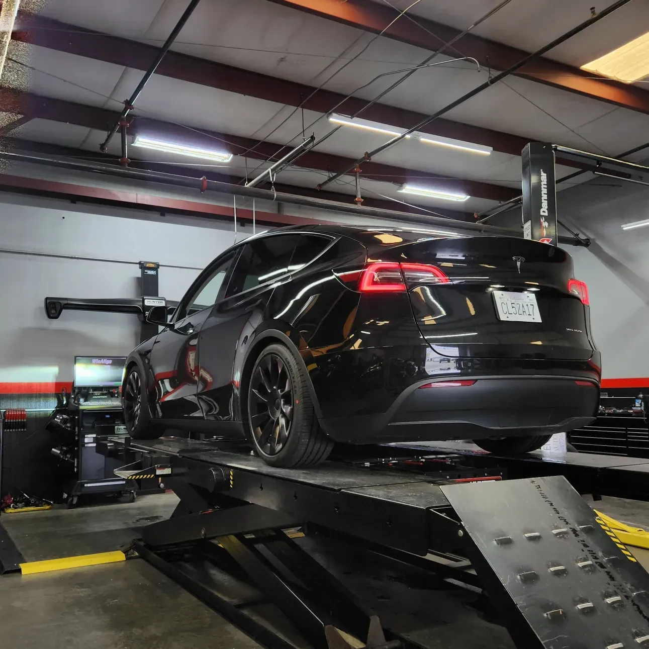 Raised her up and aligned tesla is looking good