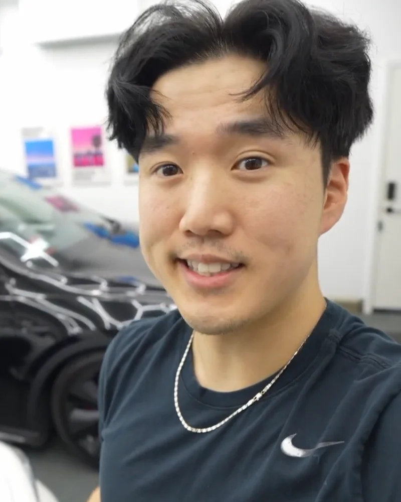 John Nguyen in his garage